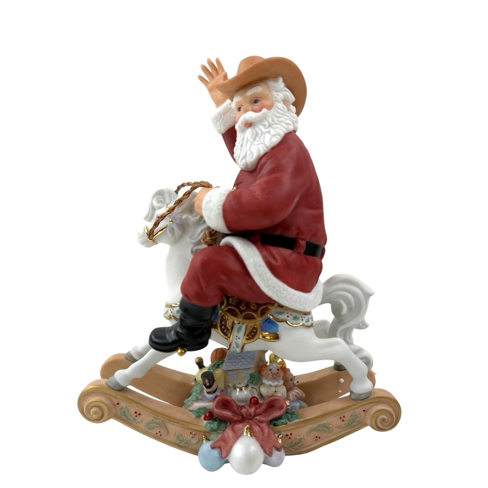 Lenox‎ Wild West Santa Rocking Horse 2005 Annual Figurine Christmas Pony Cowboy